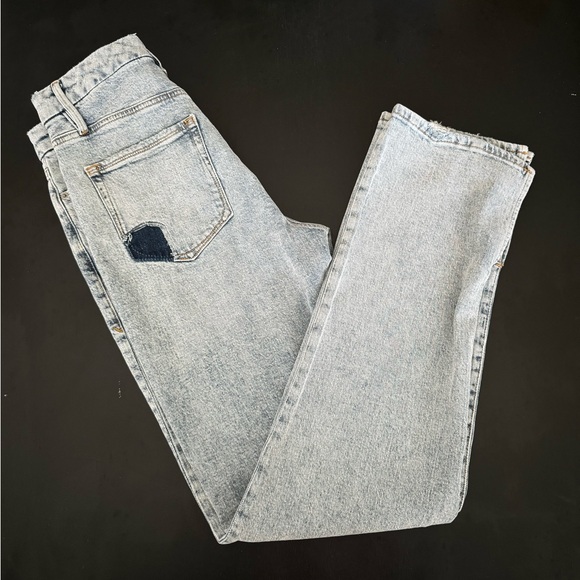 Good American Good Boy Split Hem High Waist Straight Leg Jeans - Picture 5 of 6